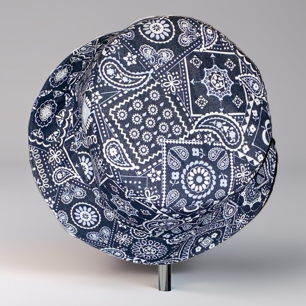 Paisley Print Black Bandana Bucket Hat